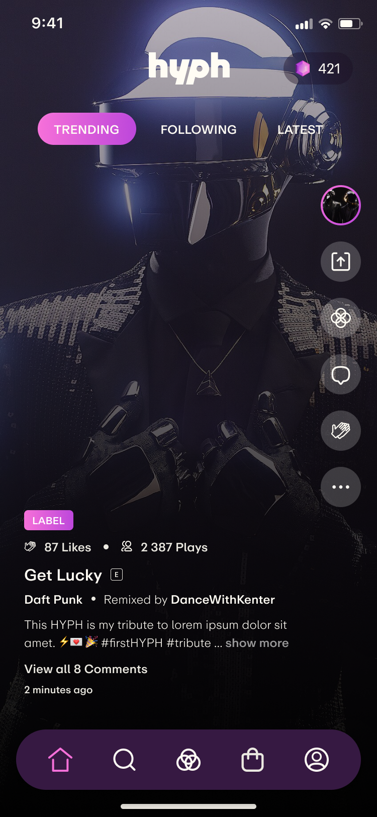 The feed, autoplaying in full screen