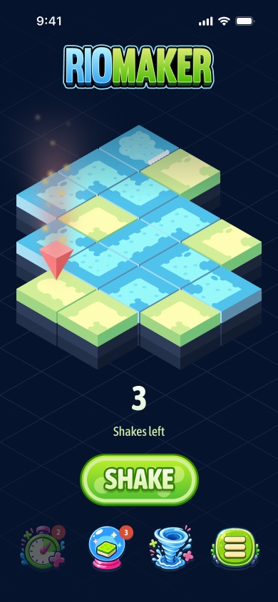 Shake whirlpool: three shakes left