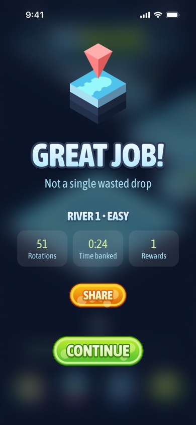 A finished river, great job