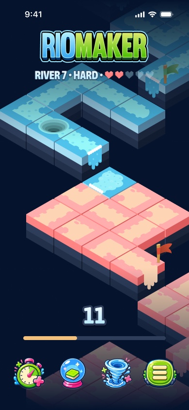 River 7, Hard: water falling between planes